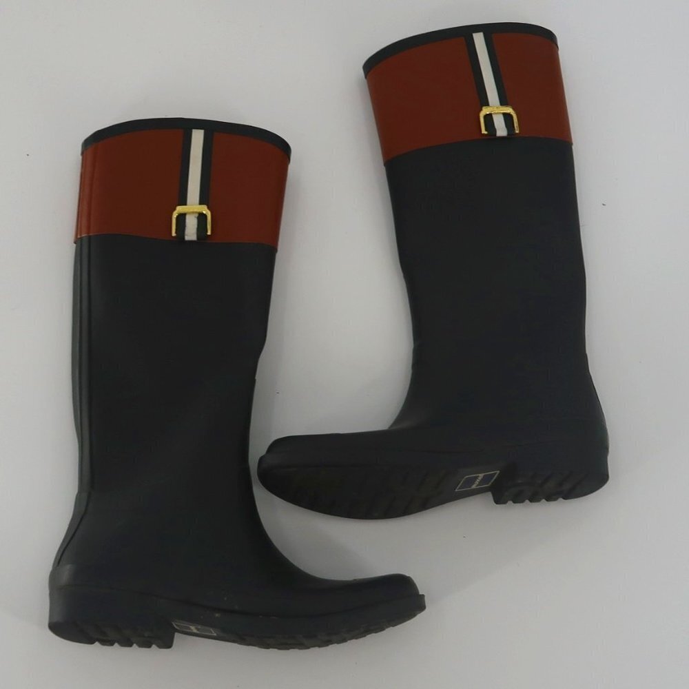 Women's Tommy Hilfiger Rubber and Leather Tall Boots Size 7